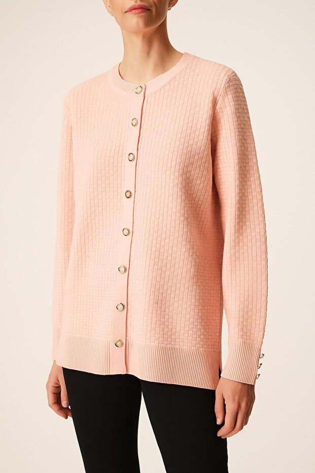 Knitted Pattern Sports Cardigan