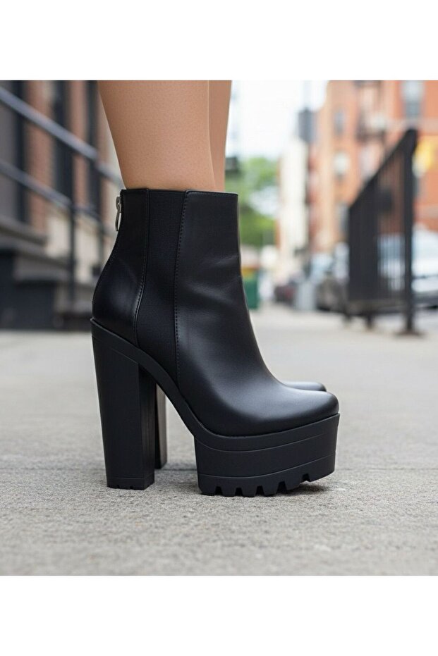 Xaria Dolgu Deri Topuklu Bot - 1