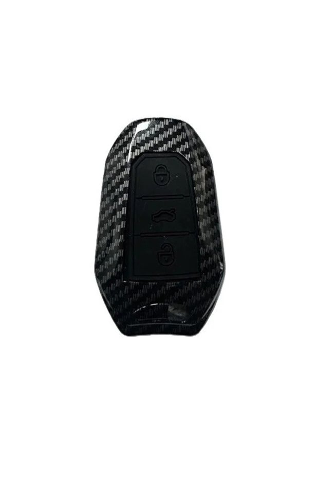 Peugeot 208 308 508 2008 3008 5008 Rifter C5 Ai̇rc Carbon Key Protection Case Silent Black Color