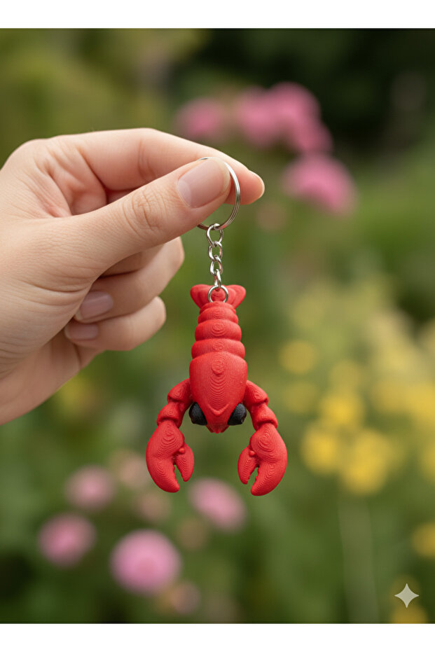 Cute Lobster Keychain - Vibrant Red Figurine Bag Ornament Accessory