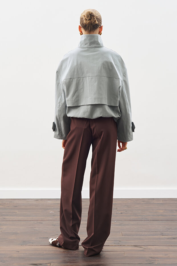 TRENÇ TARZ BOMBER CEKET MAVİ - 5