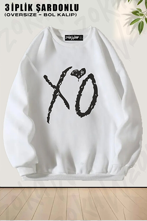Unisex Loose Fit the Weeknd, Xo Printed Design Oversized Crew Neck Sweatshirt