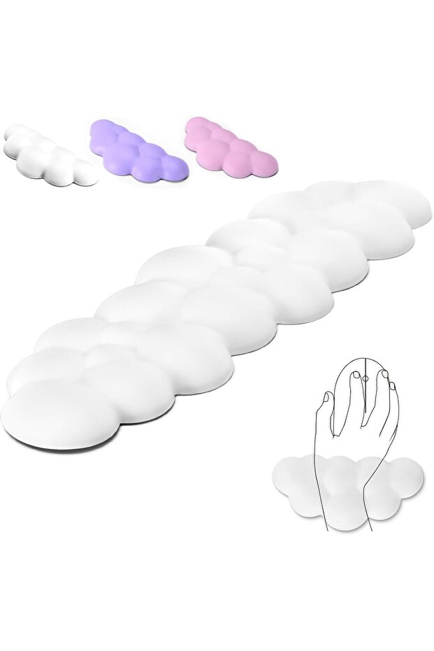 Memory Foam Wrist Rest and Mouse Pad Set - 2 Pieces, Cloud Memory Cotton, One Size - 1