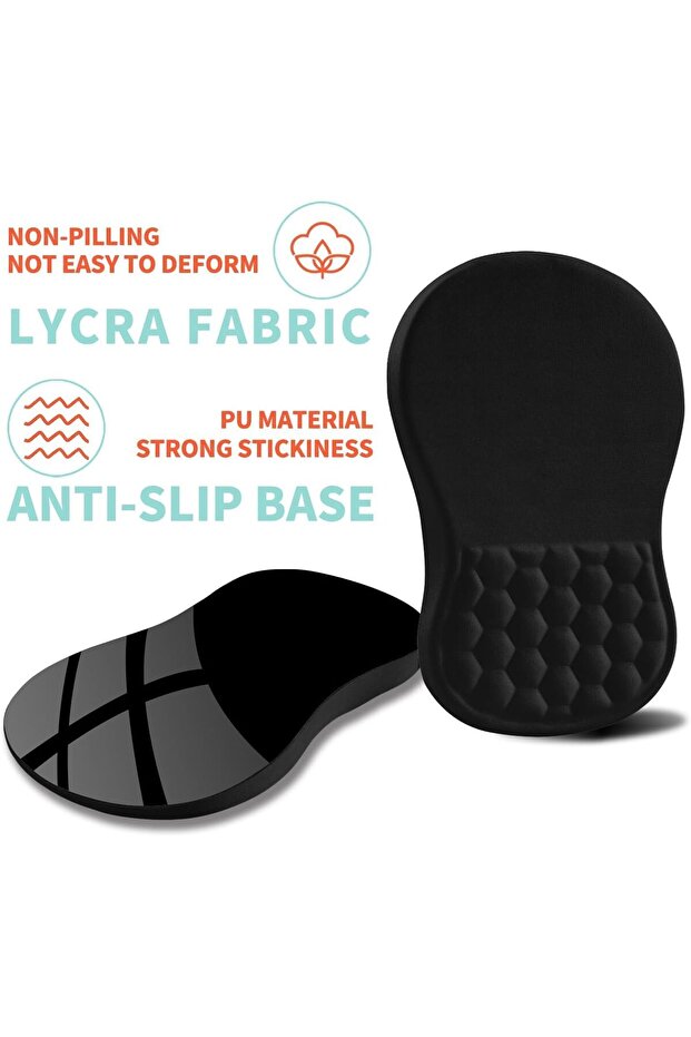 Wrist Support Mouse Pad — Ergonomic Memory-Foam Wrist Rest with Anti-Slip Base - 4