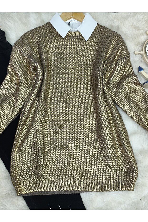 Varak baskılı triko kazak - 3