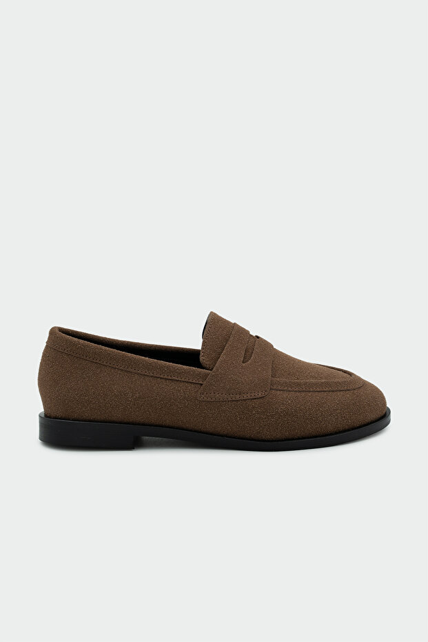 Desna Bitter Brown Suede Flat Sole Women's Shoes