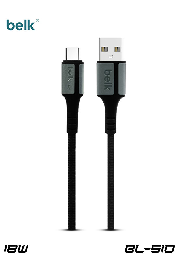 كابل BL-S10 USB-A إلى Type-C بقوة 18 واط، بطول 300 سم - شحن سريع، ونقل بيانات بسرعة 480 ميجابت في الثانية، مضفر من النايلون