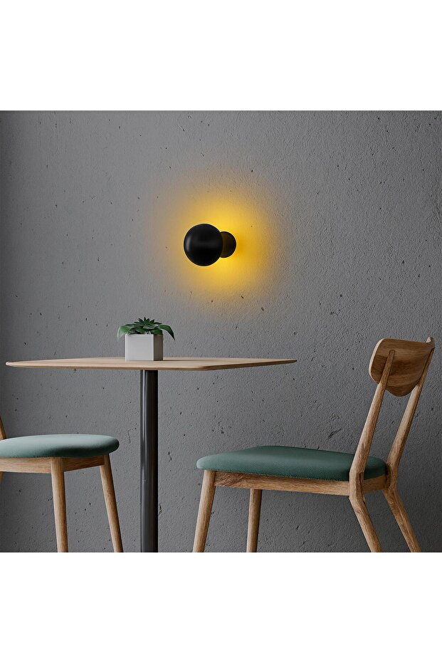 Fungal Modern Metal Plated Single Wall Sconce Black Diameter 12cm, Minimalist Decor Lighting Fungal13360A