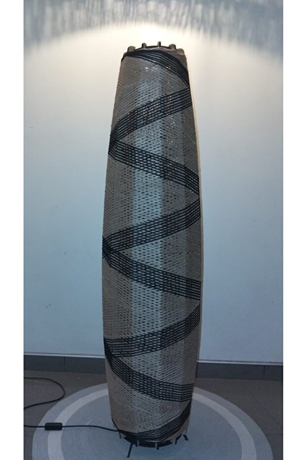 Bohem,Ahşap,Rustik,Jüt,Hasır,Doğal Lambader 125*32 - 5