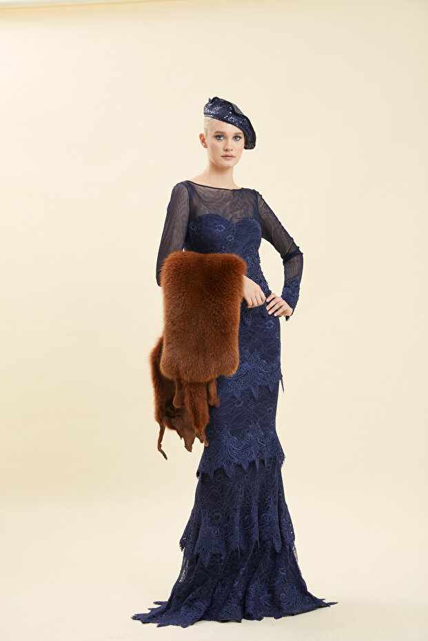 İşlemeli Abiye Elbise - 1