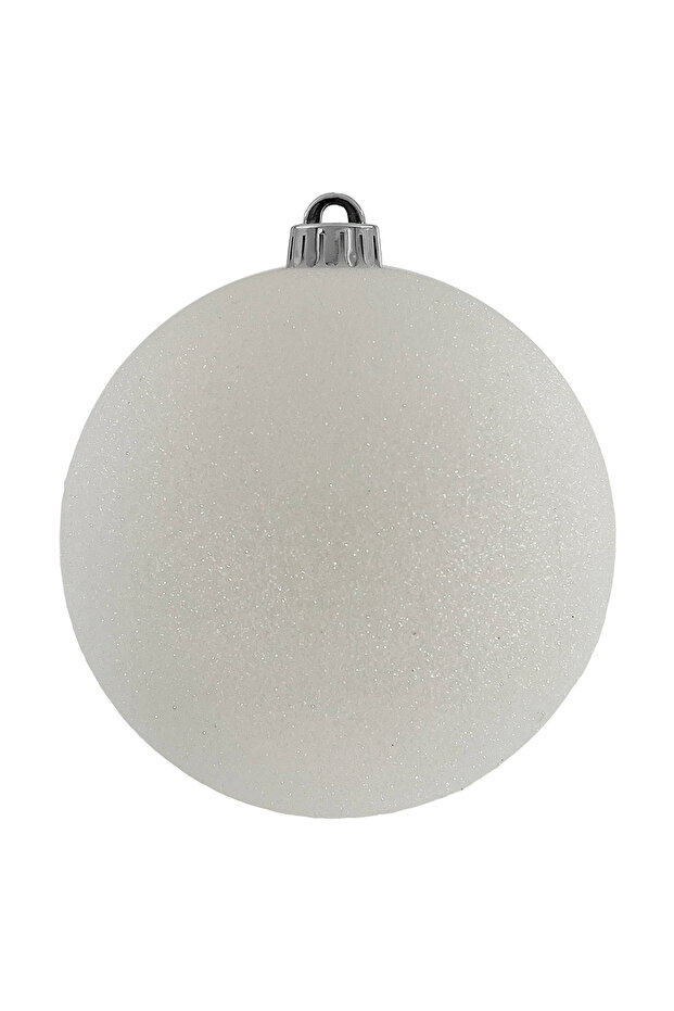 Bauble Glitter White 15cm 1Pc/PVC Box