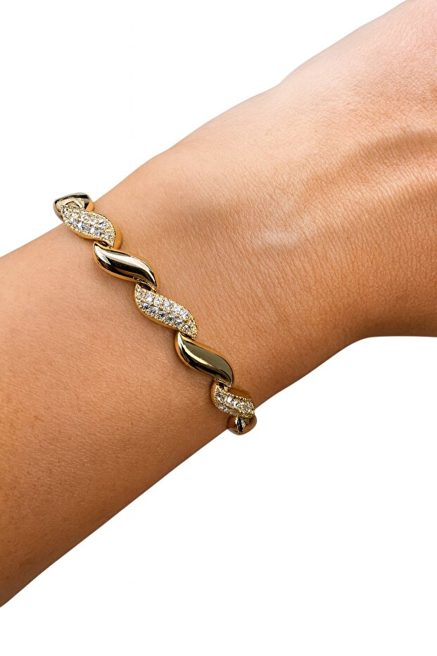 Xuping Zircon Stone Twist Bracelet 17 + 3 cm