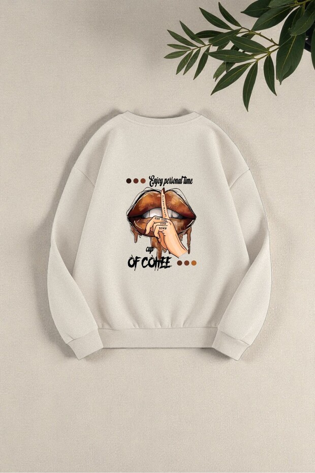 Unisex Enjoy Personel Time Design Printed Crew Neck Sweatshirt