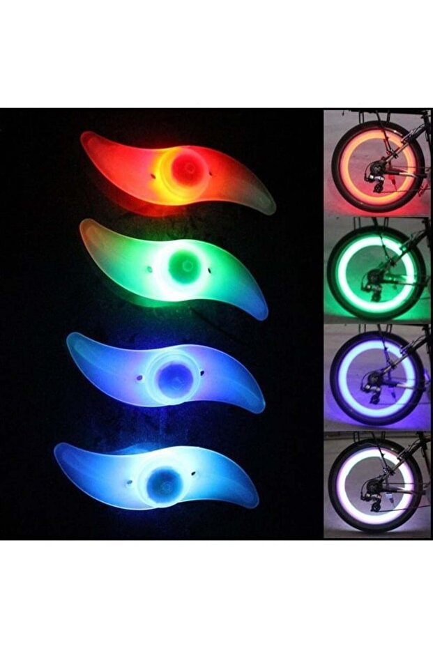 Bisiklet İçin Led Lastik Jant Işıkları Işık Pil Ile Çalışır (1 Adet) - 4