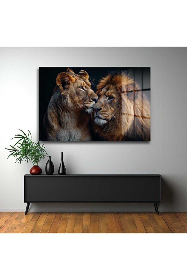 Aslan Çift Cam Tablo - 4