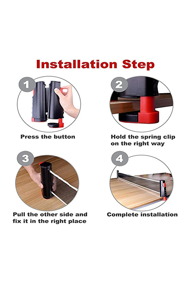 Table Tennis Racket Set of 4 Rackets Net and 6 Balls - Portable Ping Pong Set - 2