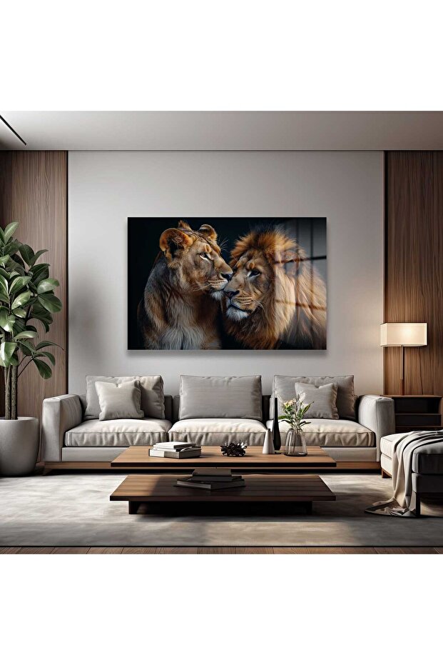 Aslan Çift Cam Tablo - 3