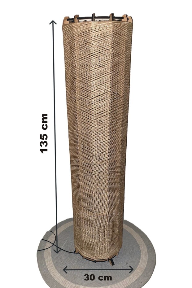 Bohem,Ahşap,Jüt,Hasır,Rustik,Doğal El Yapımı Lambader 135*32 - 6