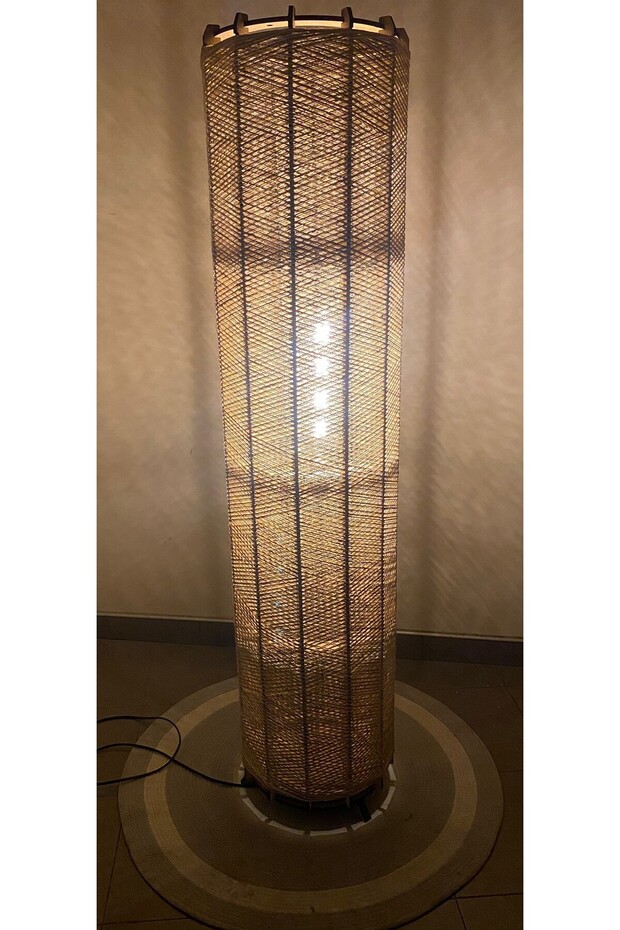 Bohem,Ahşap,Jüt,Hasır,Rustik,Doğal El Yapımı Lambader 135*32 - 3