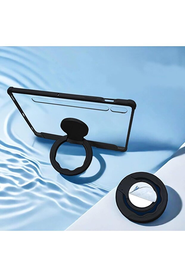 Tablet Holder with Adjustable Hand Strap, 360° Rotating Handle & Drawing Stand, Fits 7–11in Table - 7