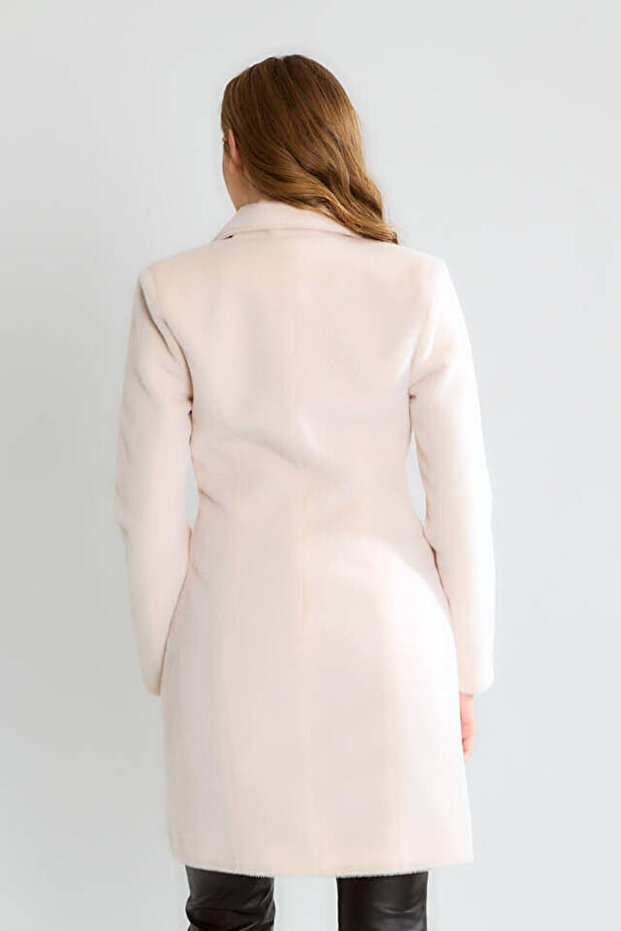 Midi Boy Kaşe Kaban Bej - 5