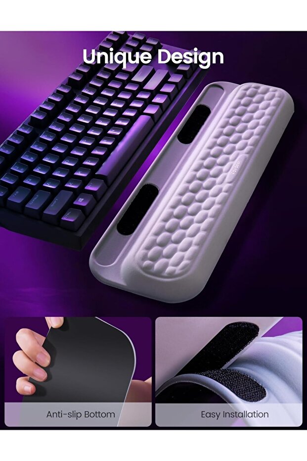 مسند معصم لوحة المفاتيح مع ملصقات - دعم معصم من إسفنج الذاكرة الناعم للوحات المفاتيح الميكانيكية - 7