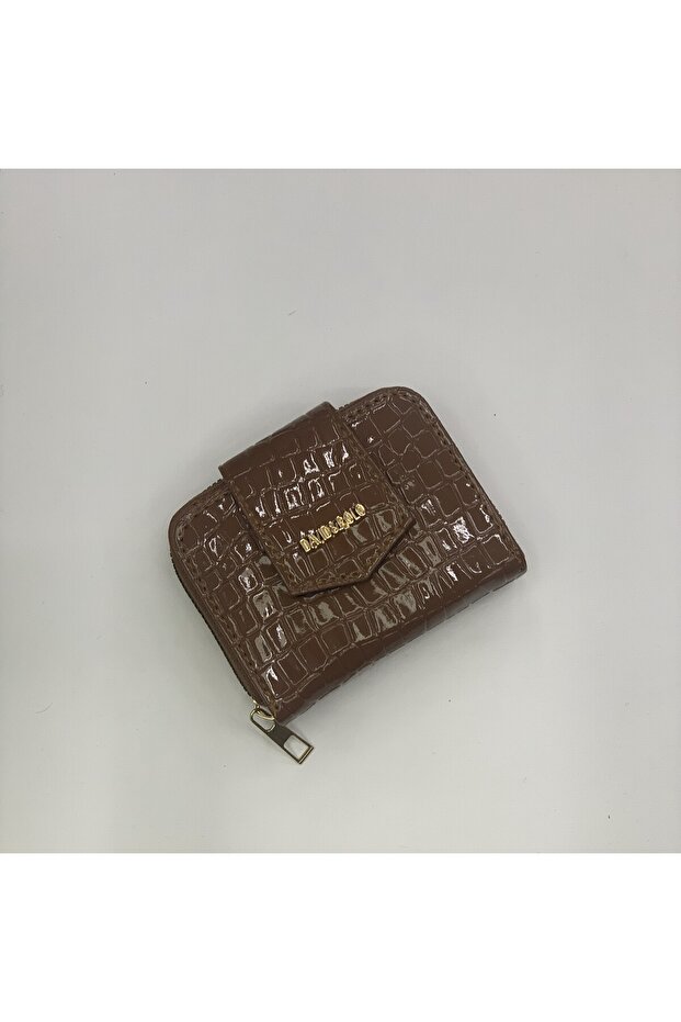 Women's Shiny Crocodile Patterned Faux Leather Wallet 8X11Cm