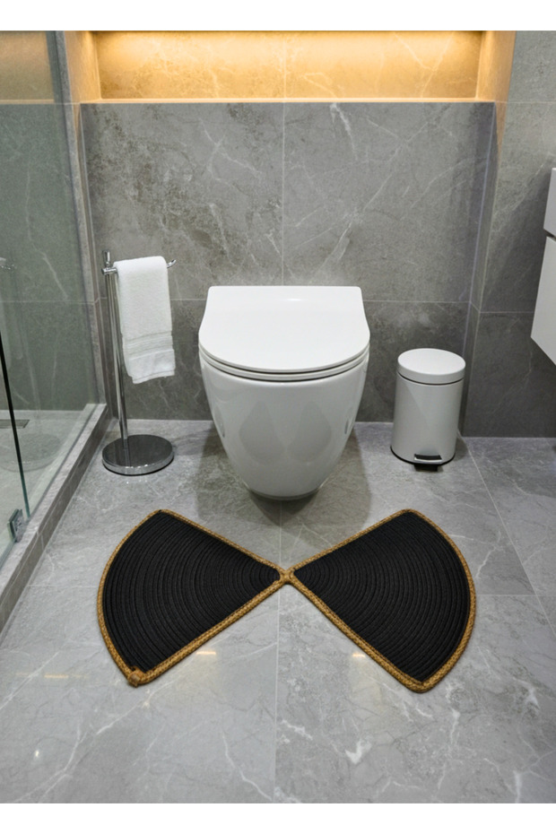 Natureluxe Jute Toilet Front Mat Door Spa Sauna Bathroom Mat Durable Decorative and Stylish Design