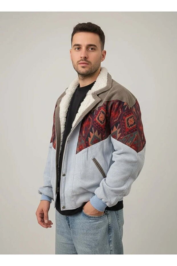 (7595) مقاس صغير/متوسط ​​متوافق مع قصة فضفاضة سترة بنمط عتيق - 2