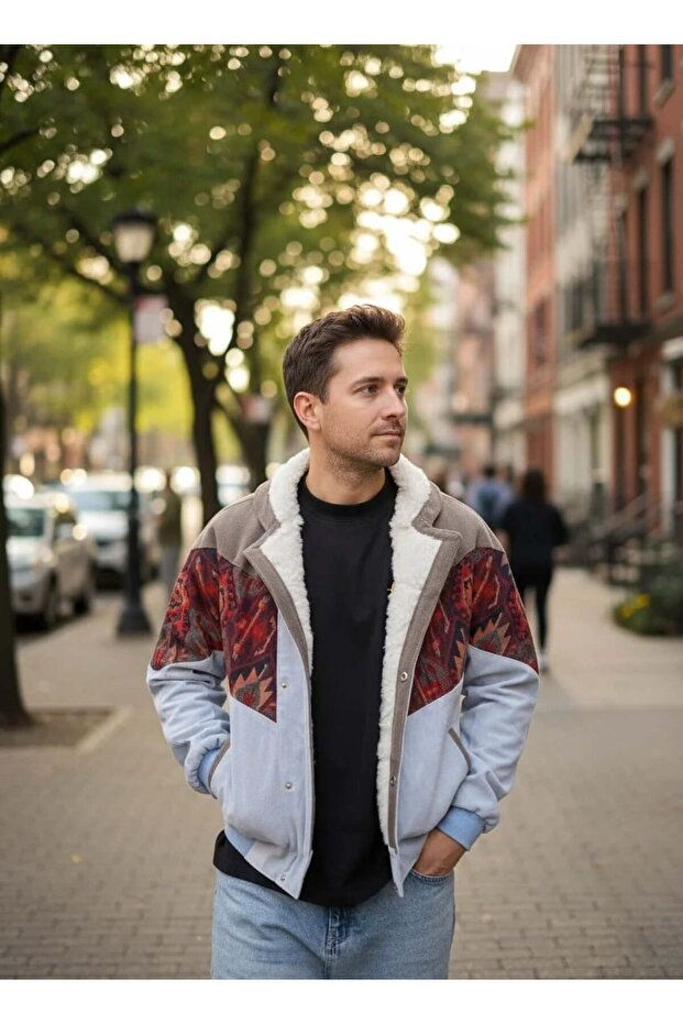 (7595) مقاس صغير/متوسط ​​متوافق مع قصة فضفاضة سترة بنمط عتيق - 1