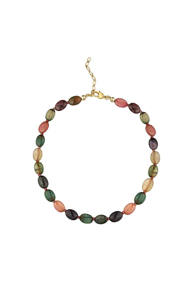 Colorful Tourmaline Stone Necklace