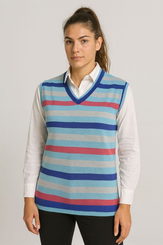 Lycra Cotton Striped Sports Sweater