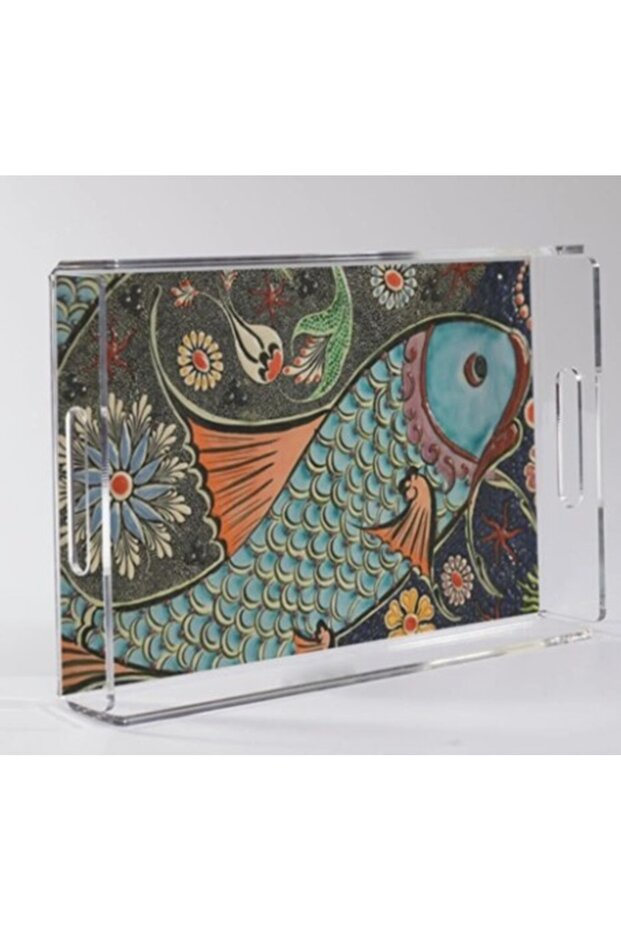 صينية ديكوريف بنقش السمك_15x25