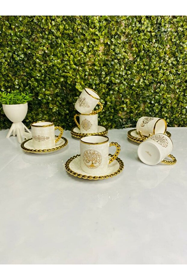 Bead Detailed Coffee Cup Set