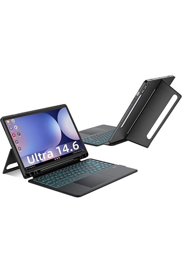 Trackpad Keyboard Case for Samsung Galaxy Tab 14.6 Inch (S10/S9/S8 Ultra) - Backlit, Magnet