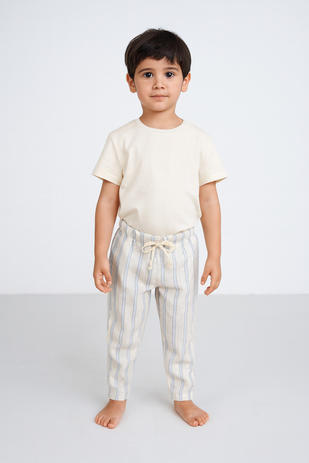 Baby Boy & Child Striped 100% Cotton Muslin Pants