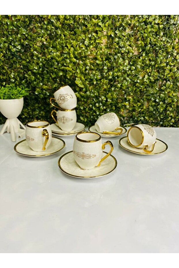 Beaded Handle Coffee Cup Set