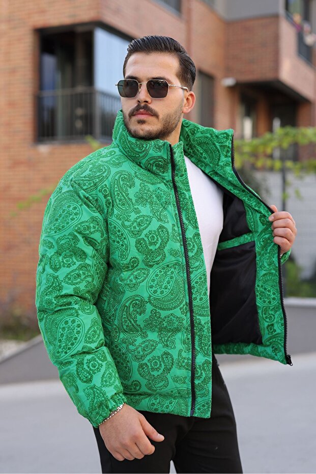 معطف رجالي مطبوع من الفرو الصناعي - 2