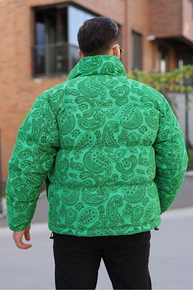 معطف رجالي مطبوع من الفرو الصناعي - 4