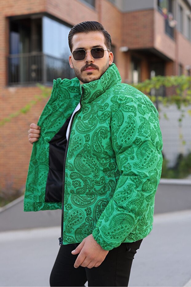 معطف رجالي مطبوع من الفرو الصناعي - 3