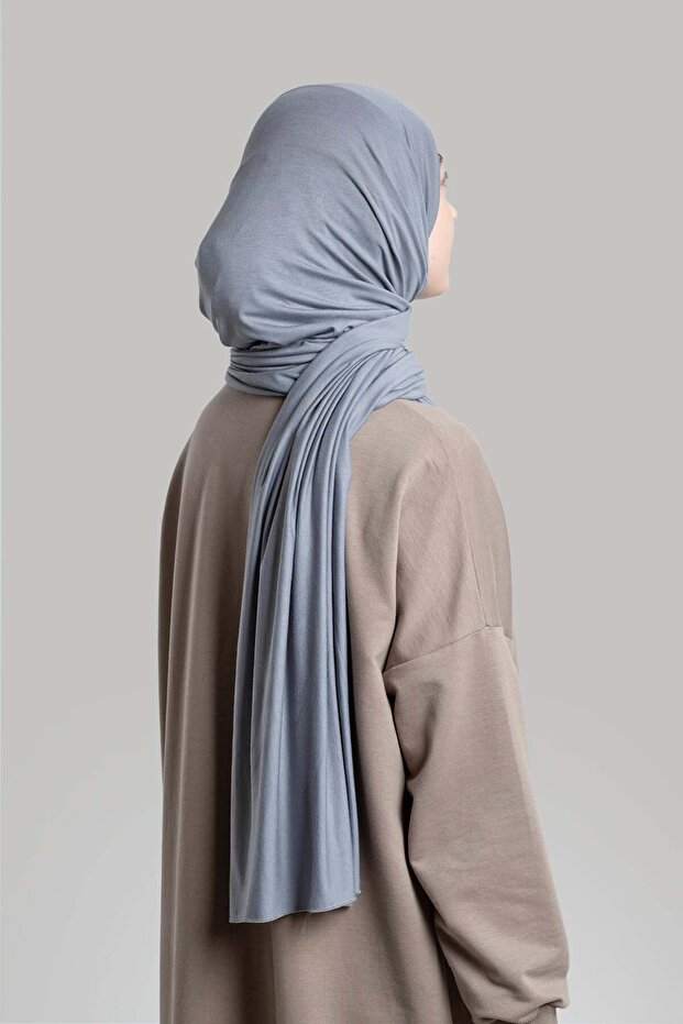 شال قطني ممشط - رمادي فاتح - 1