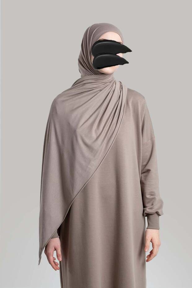 Combed Cotton Shawl - Mink