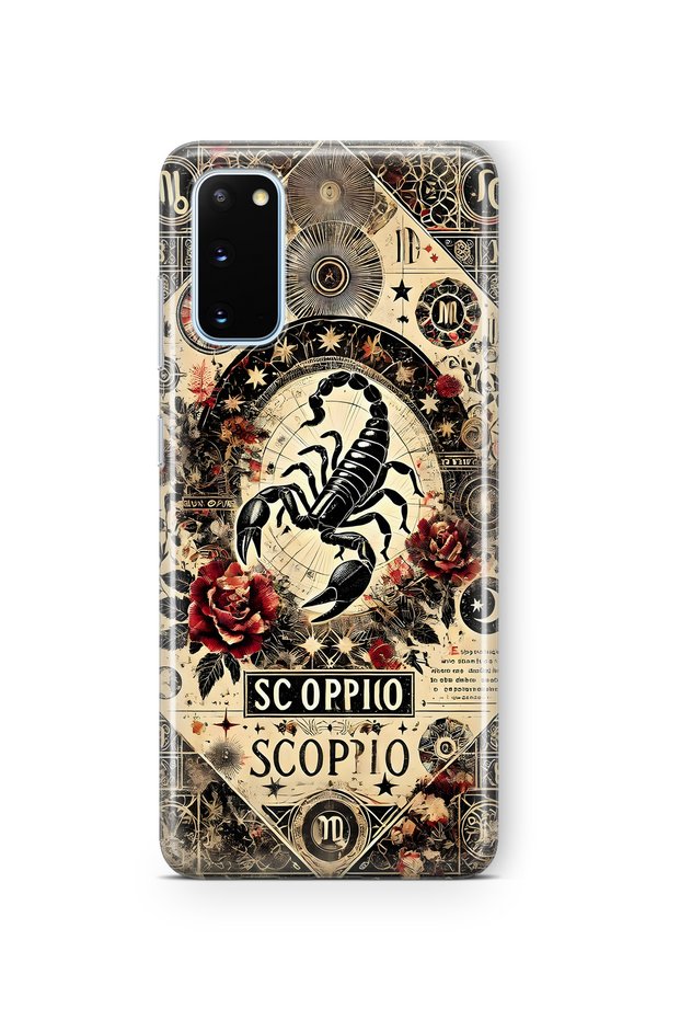 Samsung Galaxy S20 Compatible Scorpio Patterned Transparent Phone Case