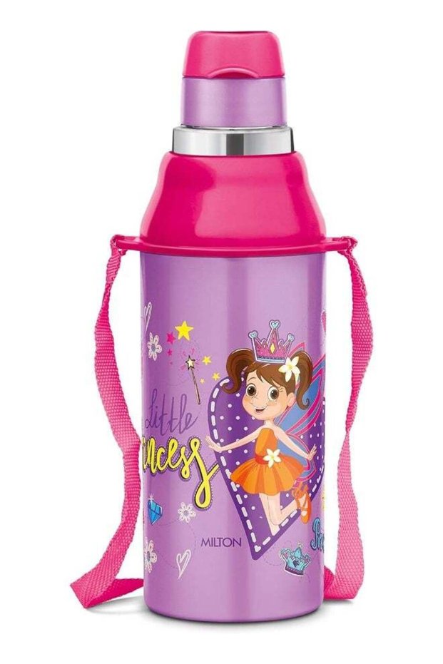 Milton Kool Steelight Kids Water Bottle 0.38 Litre (380 ml) – Plastic Insulated Sipper Bottle with Straw, Leak-Proof, BPA Free, Food Grade, Ideal for School, Picnic & Travel – Purple