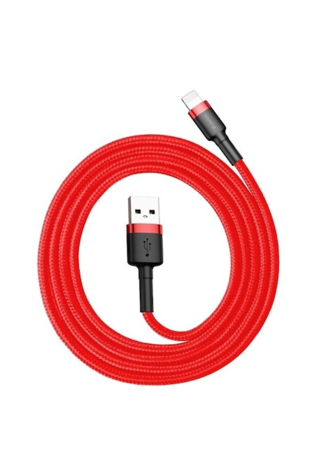 Cablu USB Cafule 2.4A Lightning 0.5m Roșu - 1