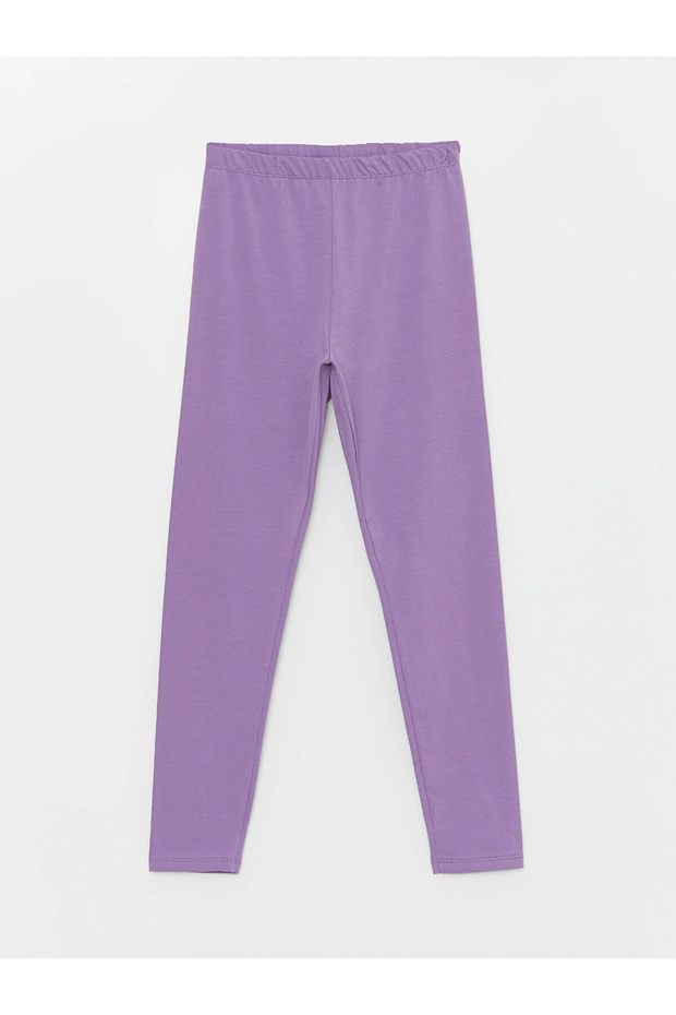 Lcw Kids Purple Elastic Waist Basic Girls' Leggings