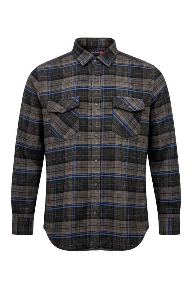 Plus Size Winter Lumberjack Shirt Double Pocket Plaid