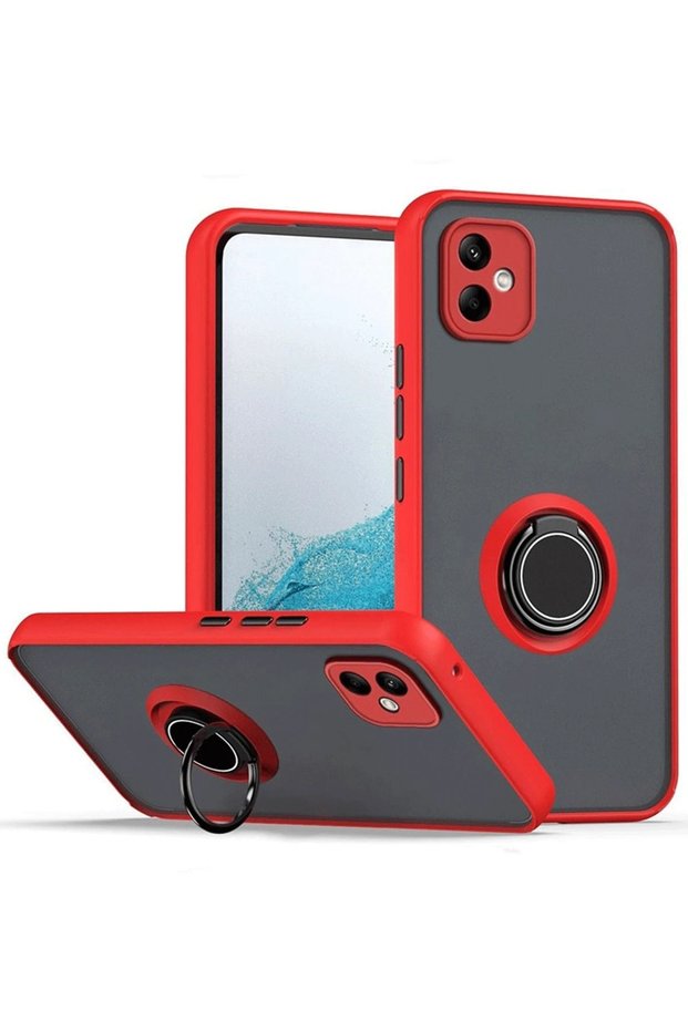 Mtxdpn Samsung Galaxy A06 Case Montreal Ringed Silicone Cover (25102) - Red