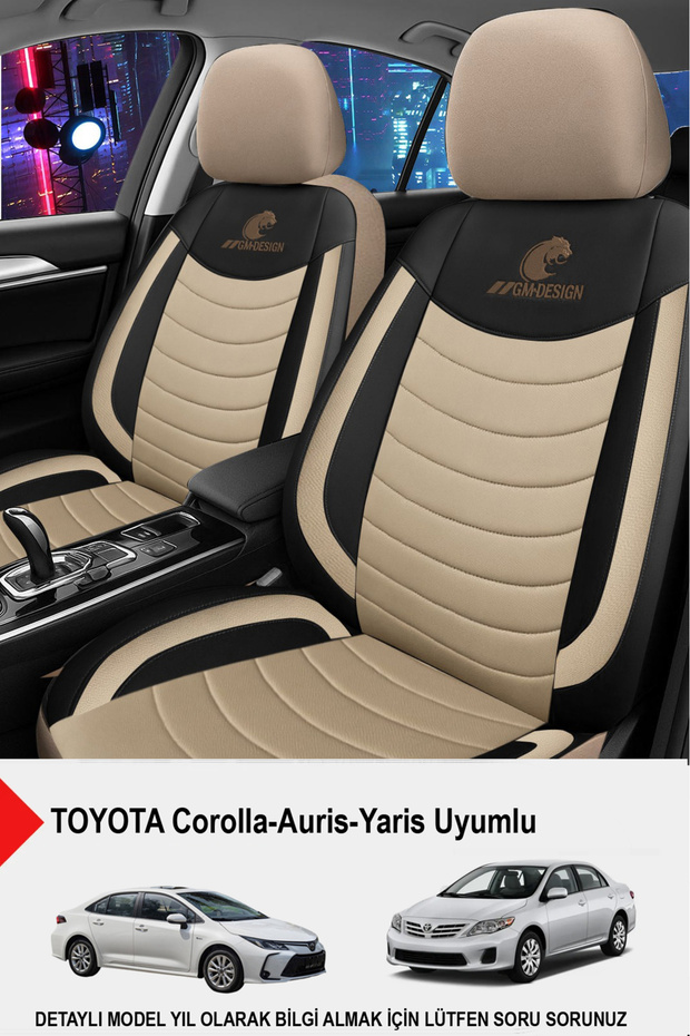 Panther Series Linen Fabric Car Seat Cover (Toyota Corolla-Auris-Yaris Compatible)