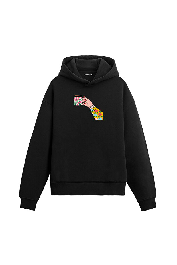 هوديي بتصميم فنجان قهوة مطبوع - 1